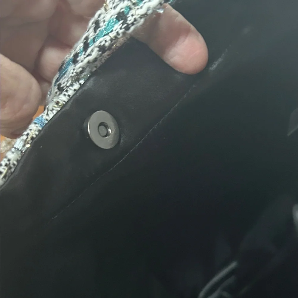 Chanel Black/Blue/Gray Tweed Sequin Tote - Picture 7 of 8